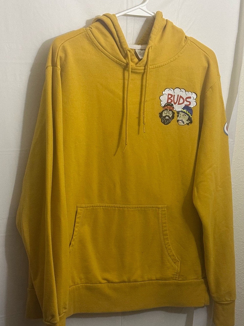 Mustard Yellow Pullover Hoodie - Men's Sweatshirt vintage